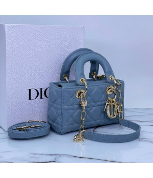 Сумка Christian Dior Lady Mini Cannage синяя