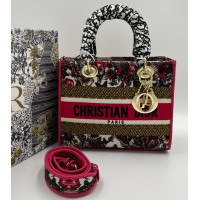Сумка Christian Dior Lady красно-черная 