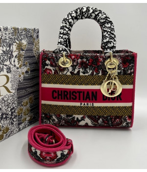 Сумка Christian Dior Lady красно-черная 
