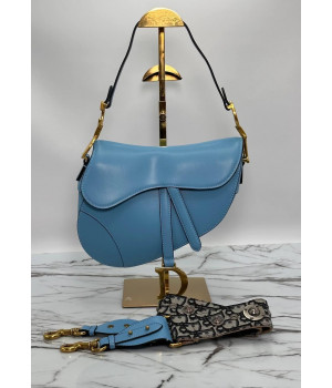 Сумка Christian Dior Saddle голубая 