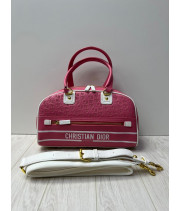 Christian Dior сумка женская Oblique бордовая