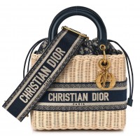 Сумка Christian Dior Wicker Oblique Medium Lady Dior Blue