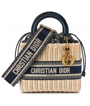 Сумка Christian Dior Wicker Oblique Medium Lady Dior Blue