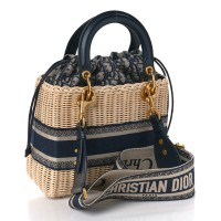 Сумка Christian Dior Wicker Oblique Medium Lady Dior Blue