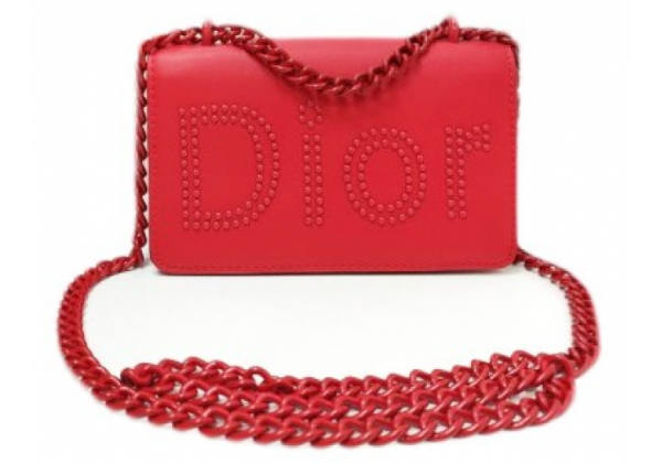 Сумка Christian Dior на цепочке красная