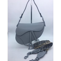 Сумка Christian Dior Saddle Mono Grey с ремнем