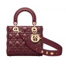 Сумка Christian Dior Lady Patent Cannage Cherry Red