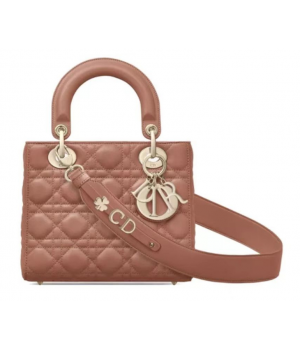 Сумка Lady Dior (Диор) ABCDior розовая с буквами