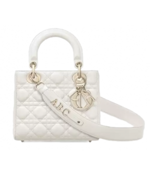 Сумка Lady Dior ABCDior белая с узором