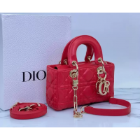 Сумка Christian Dior Lady Mini Cannage красная