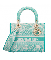 Сумка Dior Lady d-lite мятная с золотым