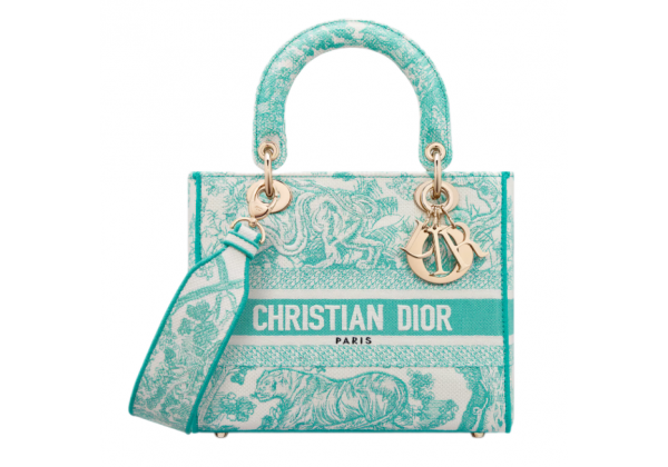 Сумка Dior Lady d-lite мятная с золотым