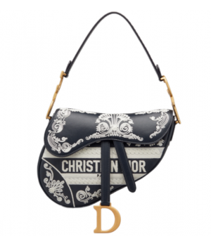 Сумка Christian Dior Saddle с принтом черная