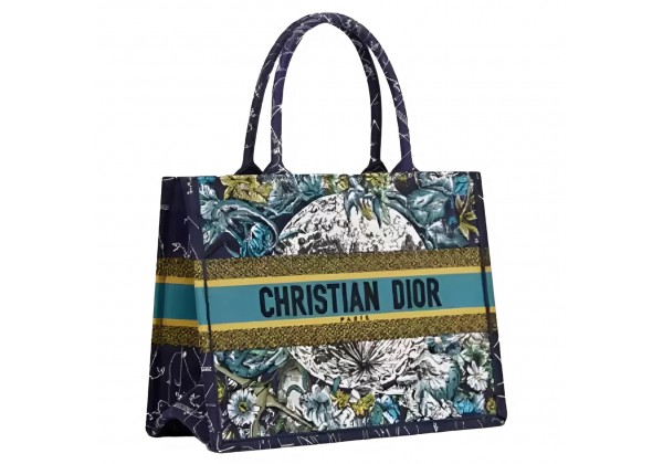 Сумка Dior Book tote синяя с фиолетовым