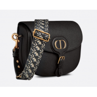 Cумка Christian Dior Bobby Grain Leather Black с ремнем