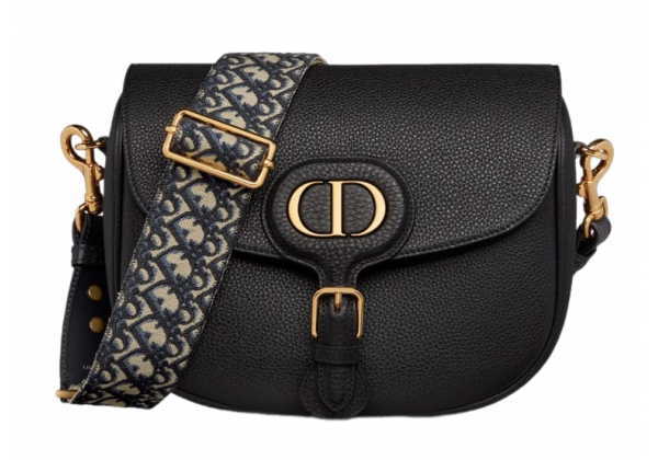 Cумка Christian Dior Bobby Grain Leather Black с ремнем