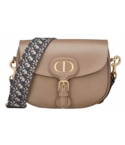 Сумка Dior Bobby коричневая с ремнем через плечо