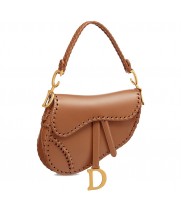 Сумка Christian Dior Saddle Braided Brown с ремнем