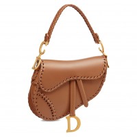 Сумка Christian Dior Saddle Braided Brown с ремнем