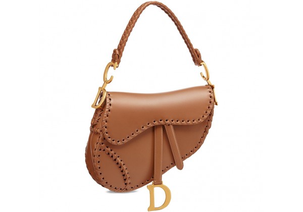 Сумка Christian Dior Saddle Braided Brown с ремнем