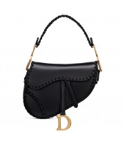 Сумка Christian Dior Saddle Braided Black с ремнем