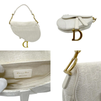 Сумка Christian Dior Saddle Canvas White с ремнем