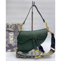 Сумка Christian Dior Saddle Dark Green с ремнем