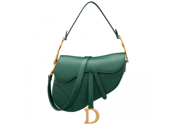 Сумка Christian Dior Saddle Dark Green с ремнем