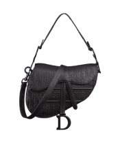 Сумка Christian Dior Saddle Monogram Black с ремнем