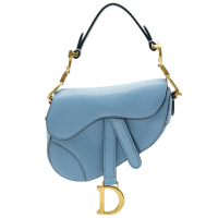 Сумка Christian Dior Saddle Blue с ремнем