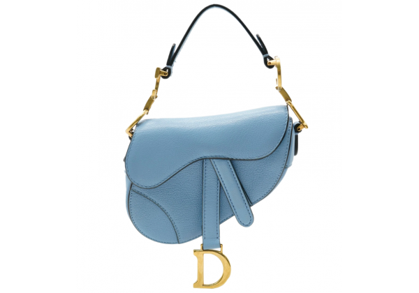 Сумка Christian Dior Saddle Blue с ремнем