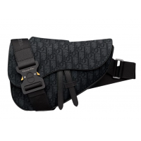 Сумка Christian Dior Saddle Oblique Jacquard Black