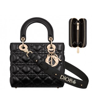 Набор сумка и кошелек Christian Dior Lady Black