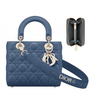 Набор сумка и кошелек Christian Dior Lady Blue