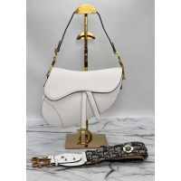 Сумка Christian Dior Saddle White с ремнем