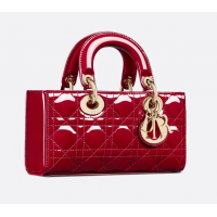 Сумка Christian Dior Lady D-Joy Patent Cannage Cherry Red