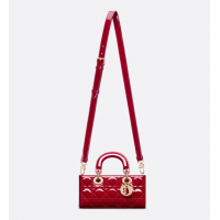 Сумка Christian Dior Lady D-Joy Patent Cannage Cherry Red