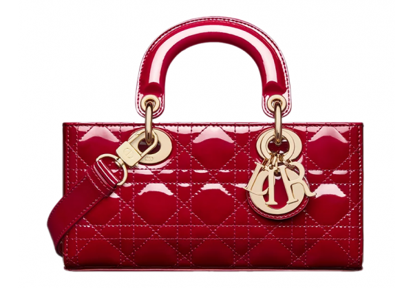 Сумка Christian Dior Lady D-Joy Patent Cannage Cherry Red