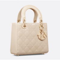 Сумка Christian Dior Lady Patent Cannage Dusty Ivory