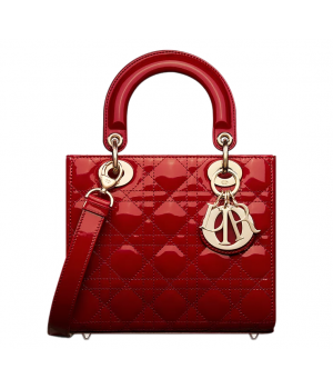 Сумка Christian Dior Lady Patent Cannage Red