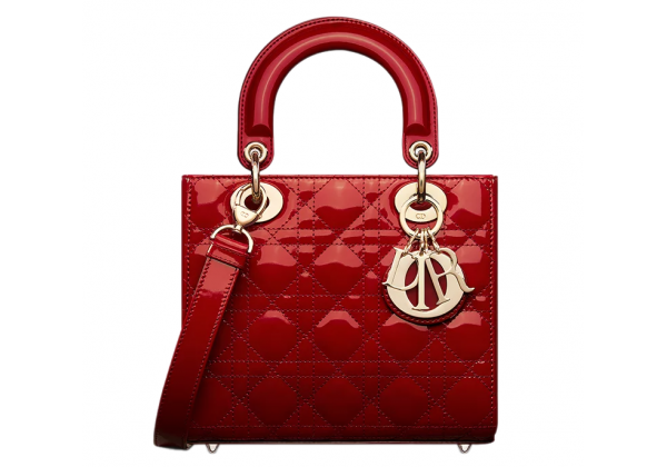 Сумка Christian Dior Lady Patent Cannage Red