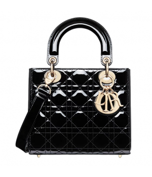 Сумка Christian Dior Lady Patent Cannage Black