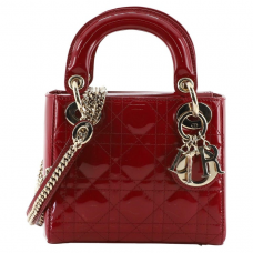 Сумка Christian Dior Lady Patent Cannage Cherry Red