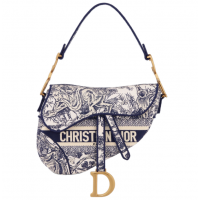 Сумка Christian Dior Saddle белая с синим