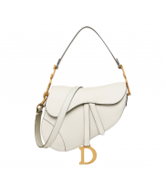 Сумка Christian Dior Saddle (Диор Седло) белая с золотым