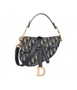 Сумка Christian Dior Saddle с логотипом синяя
