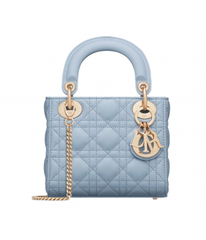 Сумка Christian Dior (Диор) Lady стеганая голубая