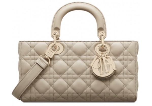 Сумка Christian Dior Lady Mini Cannage бежевая