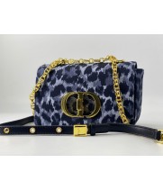 Женская сумка Christian Dior Bobby черная леопардовая 
