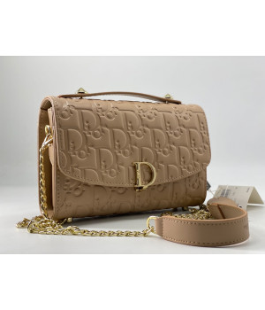 Christian Dior сумка женская Bobby бежевая с золотым